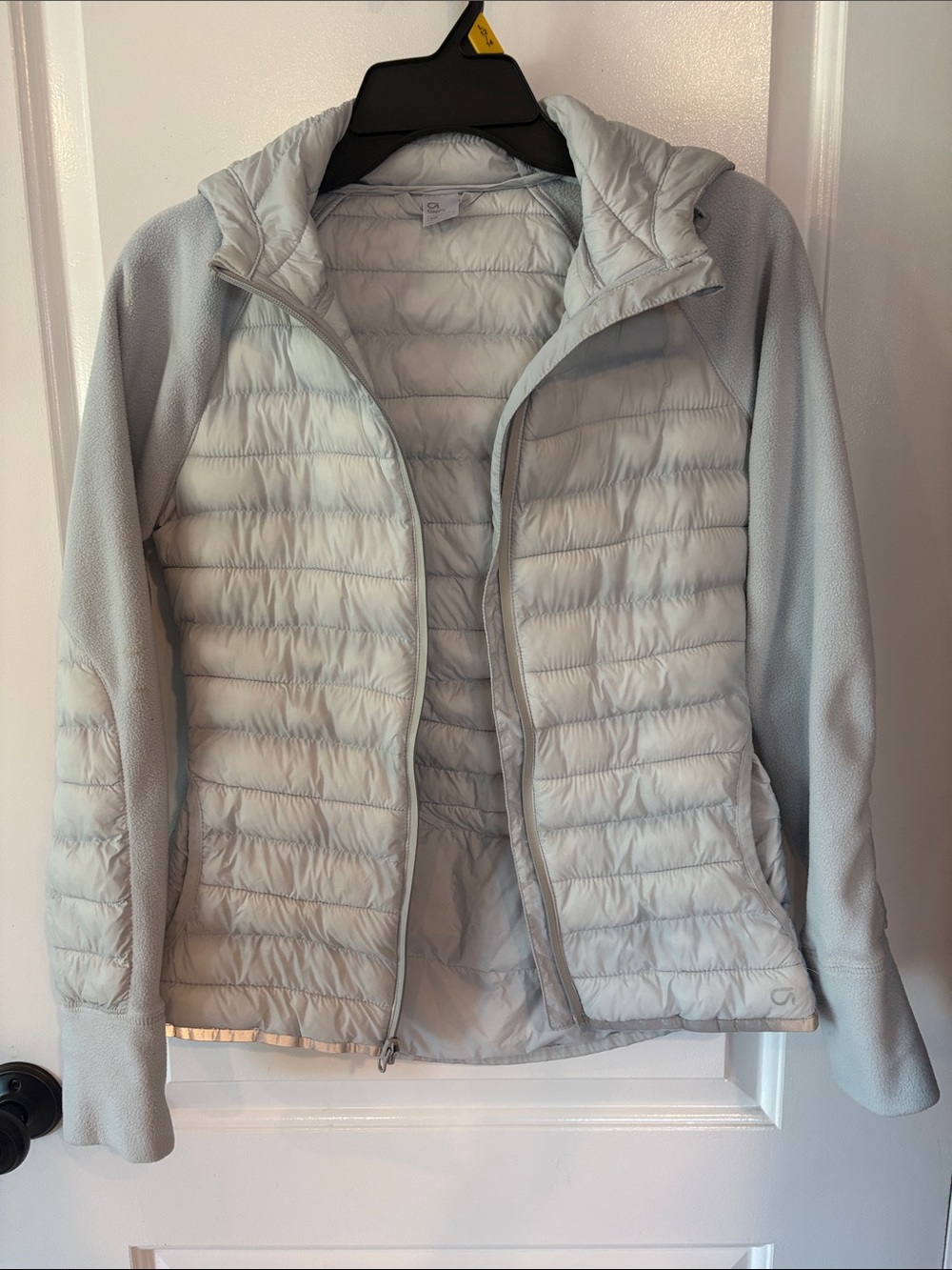 GapFit Light Blue Quilted Hybrid Hooded Jacket - Warm but Light! - size XXS
